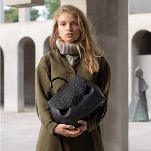 NUMBER ONE BAG - TRIO BLACK CROCODILE